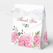 Elegante Roze Blush Hydrangea Eucalyptus Bruiloft Bedankdoosjes (Voorkant Zijde)