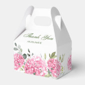 Elegante Roze Blush Hydrangea Eucalyptus Bruiloft Bedankdoosjes (Achterkant)