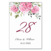 Elegante Roze Blush Hydrangea Eucalyptus Bruiloft Kaart (Achterkant)