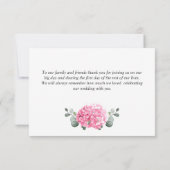 Elegante Roze Blush Hydrangea Eucalyptus Floral Bedankkaart (Achterkant)