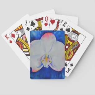Elegante Roze Blush Orchidee waterverf bloemenbloe Speelkaarten