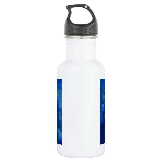 Elegante Roze Blush Orchidee waterverf bloemenbloe Waterfles (Achterkant)