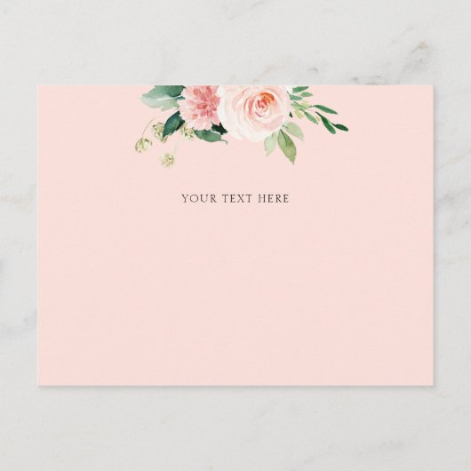 Elegante roze blush quinceanera bedankkaart uitnodiging briefkaart (Achterkant)
