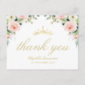 Elegante roze blush quinceanera bedankkaart uitnodiging briefkaart (Voorkant)