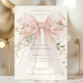 Elegante Roze Blush Rozen Boog Baby Shower Kaart