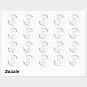 Elegante Roze Blush Sip Sip Hooray Bruiloftsborrel Ronde Sticker (Vel)