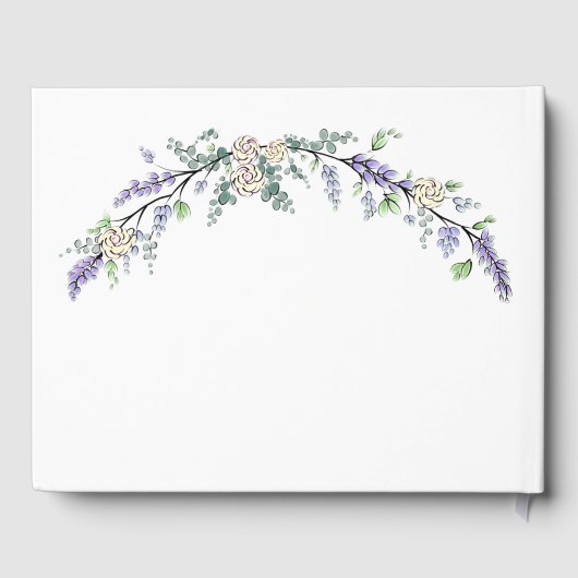 Elegante roze blush witte rozen gastenboek (Achterkant)