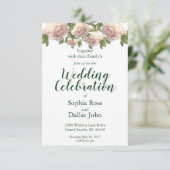 Elegante roze blush witte rozen Trouwen Kaart (Staand voorkant)