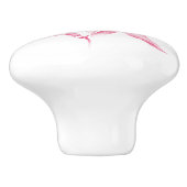 Elegante Roze Boeket Grijze Script Naam Lade Knop (Zijkant)
