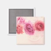 Elegante roze boeketten magneet (Voorkant / Achterkant)