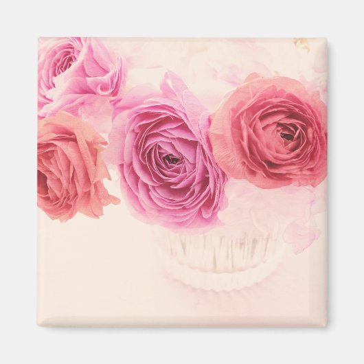 Elegante roze boeketten magneet (Voorkant)