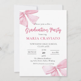 Elegante Roze Bogen Graduation Party Uitnodiging