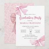 Elegante Roze Bogen Graduation Party Uitnodiging (Voorkant / Achterkant)