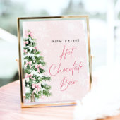 Elegante Roze Bogen Kerstboom Hot Chocolate Bar Poster