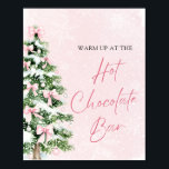 Elegante Roze Bogen Kerstboom Hot Chocolate Bar Poster<br><div class="desc">Warm uw vakantieviering op met onze Elegante Waterverf Schattigee Roze Bogen Sneeuwvlokken Kerstboom Hot Chocolate Bar teken! Met delicate roze bogen, zachte waterverf sneeuwvlokken en een charmante kerstboom, dit ontwerp creëer een gezellige en feestelijke sfeer voor uw warme chocoladereep. Perfect voor het toevoegen van een elegante touch aan uw evenement,...</div>