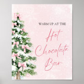 Elegante Roze Bogen Kerstboom Hot Chocolate Bar Poster (Voorkant)