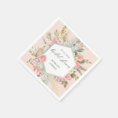 Elegante roze bohemian bloemige bruids-shower servet (Hoek)