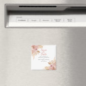 Elegante roze Boho Bloemen Botanical Save The Date Magneet (Insitu (Vaatwasser))