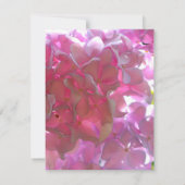 Elegante roze boho bloemen hortensia's bedankkaart (Achterkant)