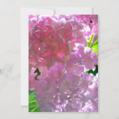 Elegante roze boho bloemen hortensia's bruiloft kaart (Achterkant)