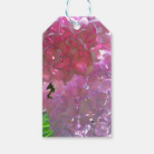 Elegante roze boho bloemen hortensia's cadeaulabel (Achterkant)