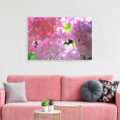 Elegante roze boho bloemen hortensia's canvas afdruk (Insitu (Woonkamer))