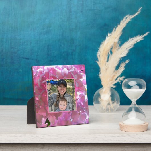 Elegante roze boho bloemen hortensia's fotoplaat (Insitu)