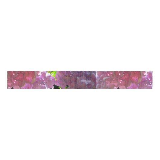 Elegante roze boho bloemen hortensia's grosgrain lint (Voorkant)