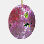 Elegante roze boho bloemen hortensia's keramisch ornament (Rechts)