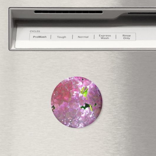 Elegante roze boho bloemen hortensia's magneet (Insitu (Vaatwasser))