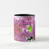 Elegante roze boho bloemen hortensia's mok (Midden)