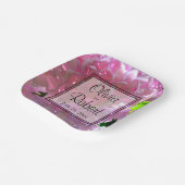 Elegante roze boho bloemen hortensia's papieren bordje (Gebogen)