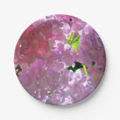 Elegante roze boho bloemen hortensia's papieren bordje (Voorkant)