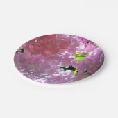 Elegante roze boho bloemen hortensia's papieren bordje (Gekanteld)