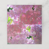 Elegante roze boho bloemen hortensia's plaatskaartje (Buitenkant ongevouwen)