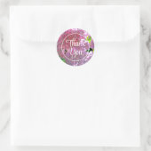 Elegante roze boho bloemen hortensia's ronde sticker (Tas)