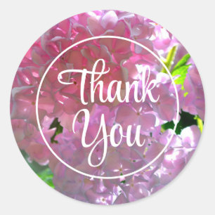 Elegante roze boho bloemen hortensia's ronde sticker