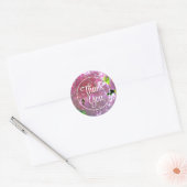 Elegante roze boho bloemen hortensia's ronde sticker (Envelop)