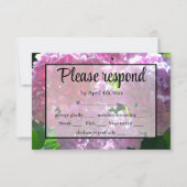 Elegante roze boho bloemen hortensia's RSVP (Voorkant)