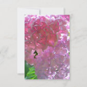 Elegante roze boho bloemen hortensia's RSVP (Achterkant)