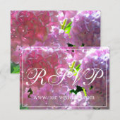 Elegante roze boho bloemen hortensia's RSVP Save The Date (Voorkant / Achterkant)