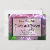 Elegante roze boho bloemen hortensia's save the date (Voorkant)