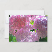 Elegante roze boho bloemen hortensia's save the date (Achterkant)