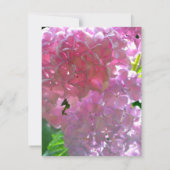 Elegante roze boho bloemen hortensia's save the date (Achterkant)