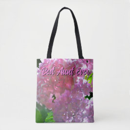 Elegante roze boho bloemen hortensia's tote bag