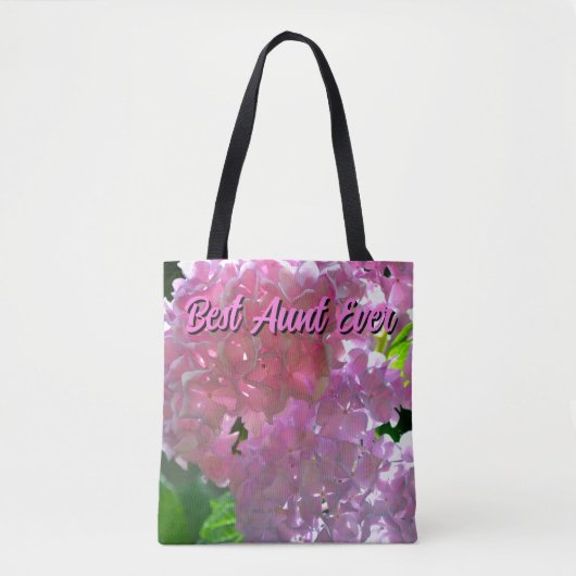 Elegante roze boho bloemen hortensia's tote bag (Voorkant)