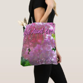 Elegante roze boho bloemen hortensia's tote bag (Dichtbij)