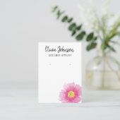 Elegante Roze Boho Bloemen Sieraden Oorbel Display Visitekaartje (Staand voorkant)