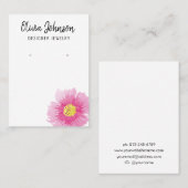 Elegante Roze Boho Bloemen Sieraden Oorbel Display Visitekaartje (Voorkant / Achterkant)