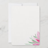 Elegante roze Boho Bloemen Waterverf Kunst Kaart (Achterkant)